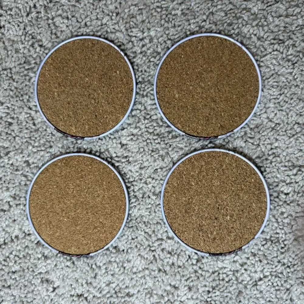 Budweiser Clydesdales Drink Coasters - Round - Cork Back Set Of 4